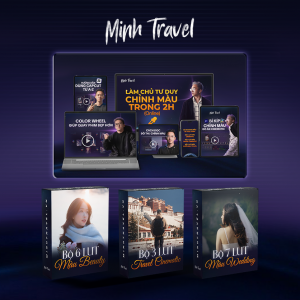 Combo khoá học chỉnh màu và 3 bộ LUT màu Beauty, Wedding, Travel Cinematic